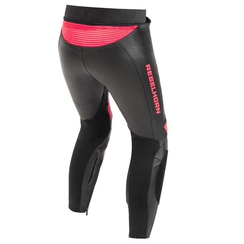 Ženske motorističke hlače Rebelhorn Rebel crno-fluo pink