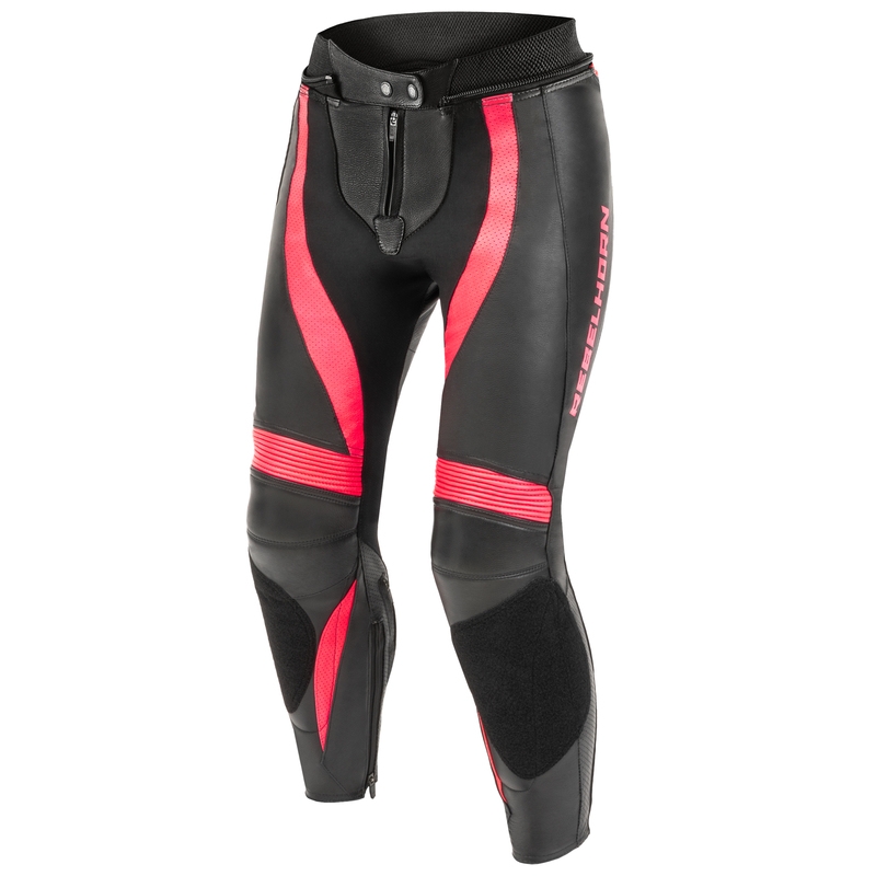 Ženske motorističke hlače Rebelhorn Rebel crno-fluo pink