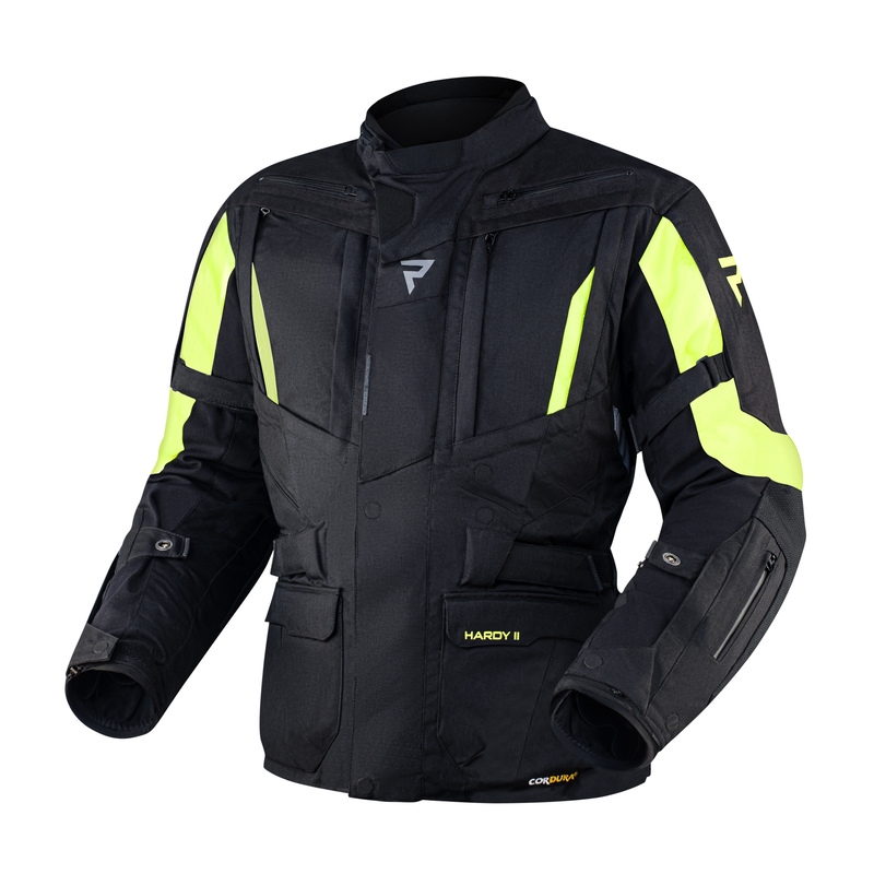 Motociklistička jakna Rebelhorn Hardy II crno-fluo žuta rasprodaja