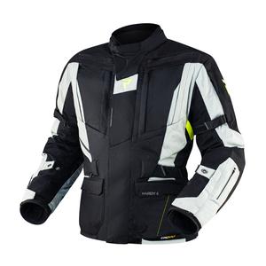 Motociklistička jakna Rebelhorn Hardy II sivo-crna-fluo žuta