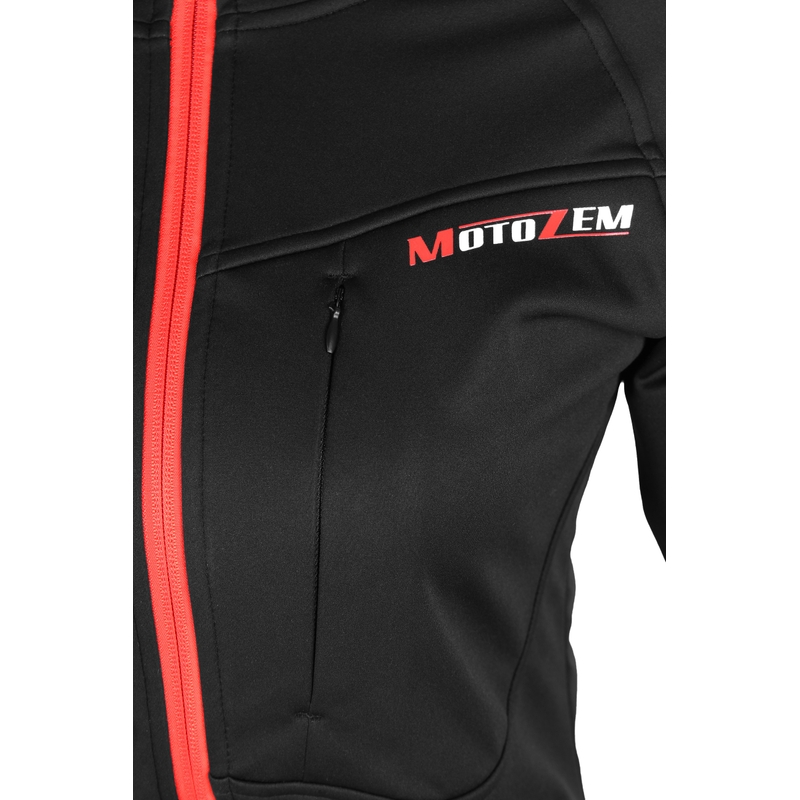 Ženska softshell jakna MotoZem Racing Team crno-crvena