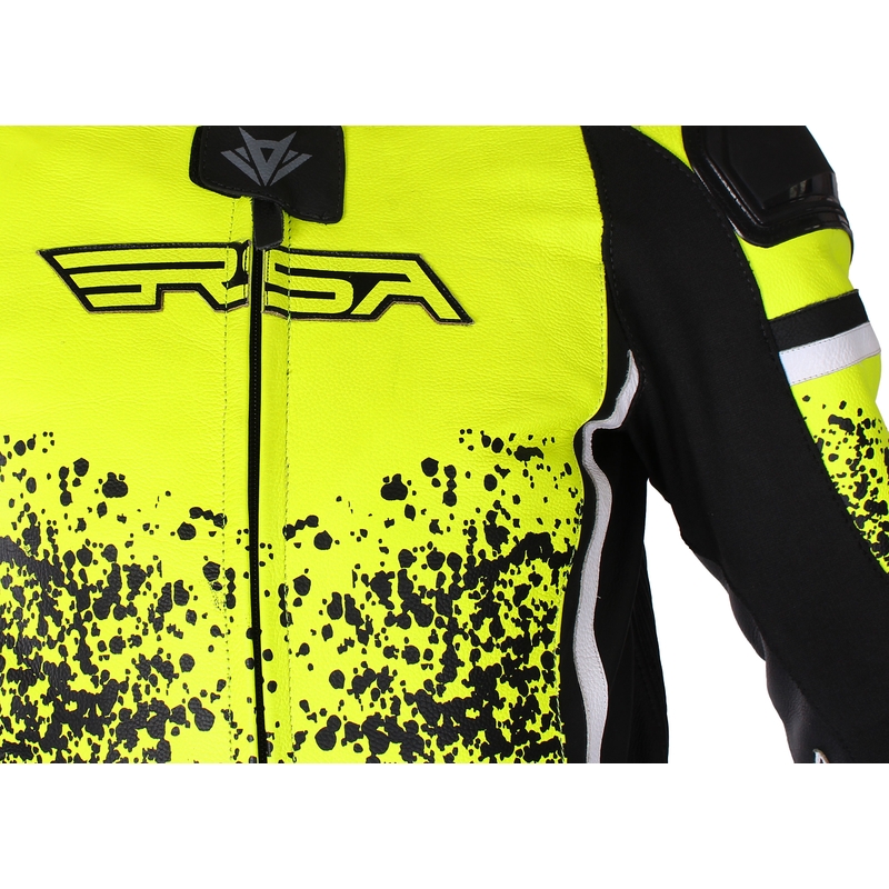Motociklističko odijelo RSA GT2 crno-bijelo-fluo žuto rasprodaja