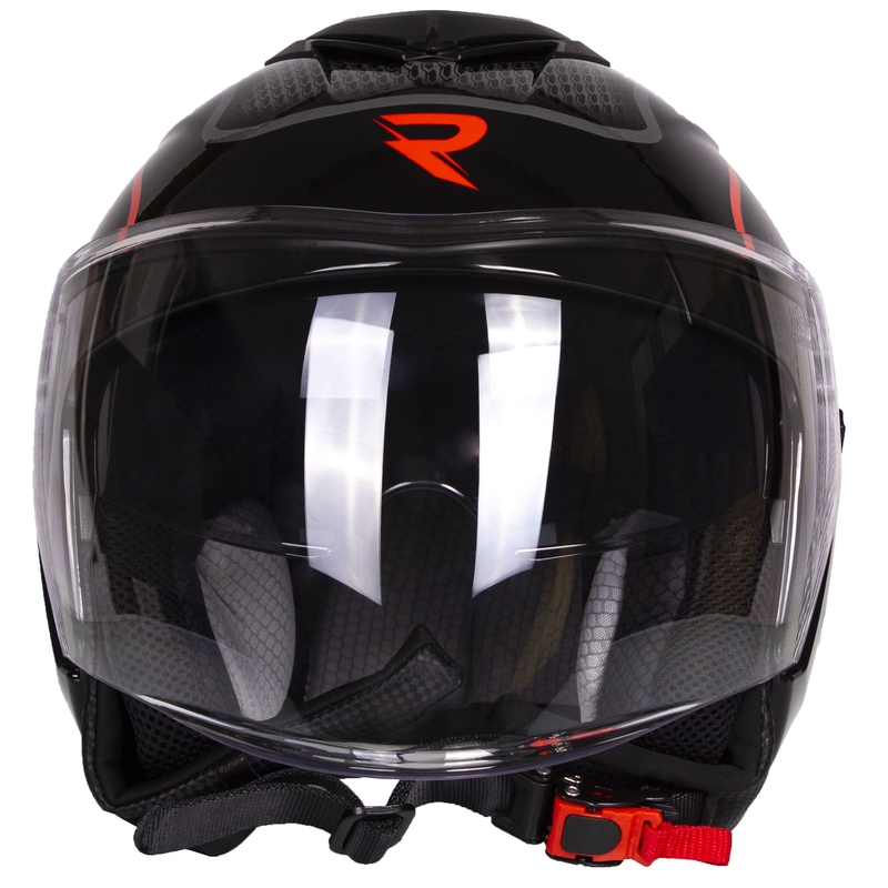 Otvorena motociklistička kaciga Street Racer Pilot crno-crvena - II. kvaliteta