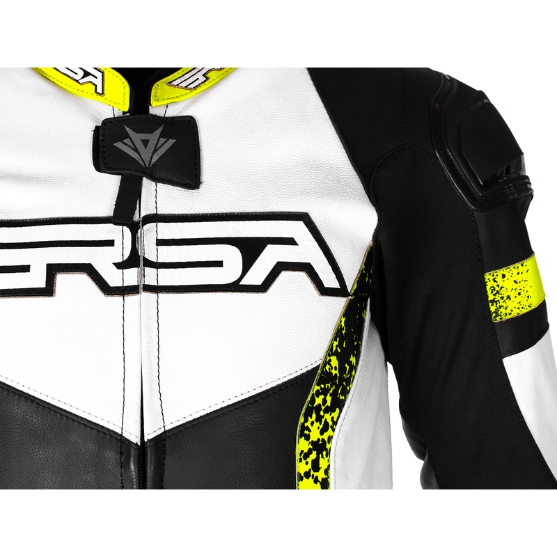 Motorističko odijelo RSA Imola 2 crno-bijelo-fluo žuto rasprodaja