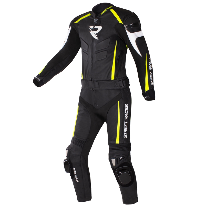 Motorističko odijelo Street Racer Fast Track 2 crno-bijelo-fluo žuto rasprodaja