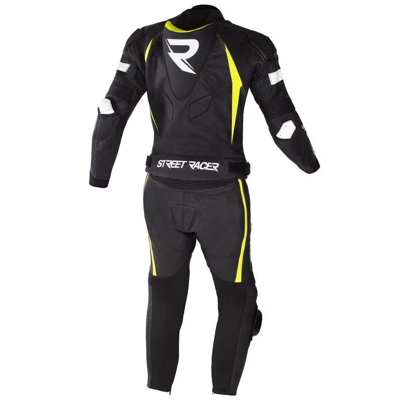 Motorističko odijelo Street Racer Fast Track 2 crno-bijelo-fluo žuto rasprodaja