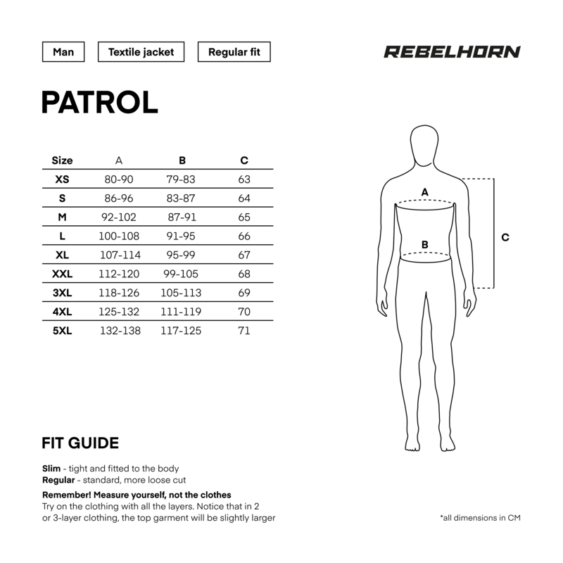 Motociklistička jakna Rebelhorn Patrol crno-siva-fluo žuta