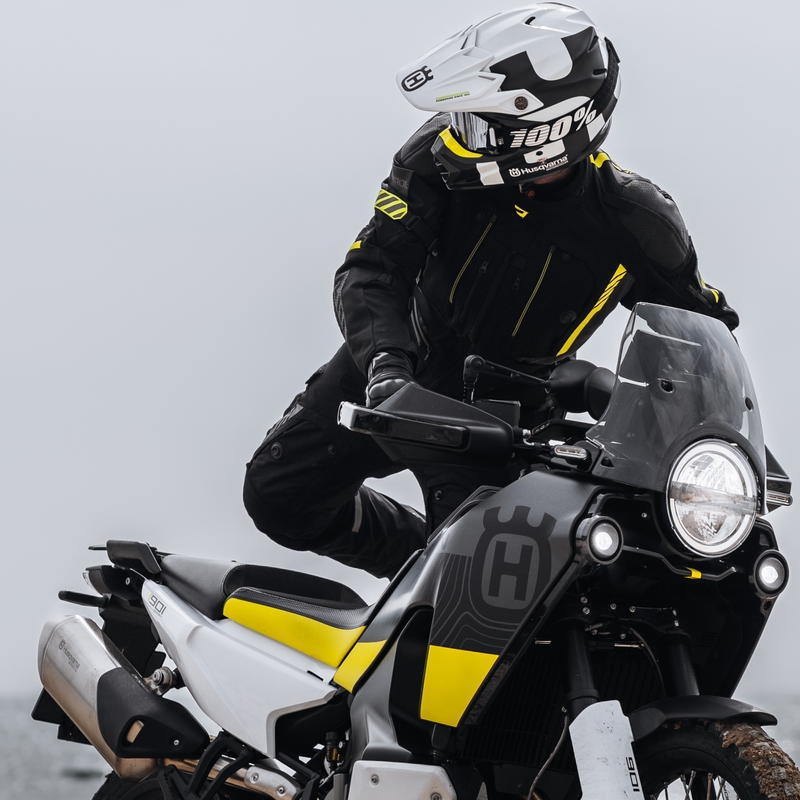 Motociklistička jakna Rebelhorn Patrol crno-siva-fluo žuta