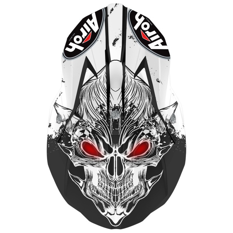 Dječja motocross kaciga Airoh Wrap Youth Beast crno-bijela