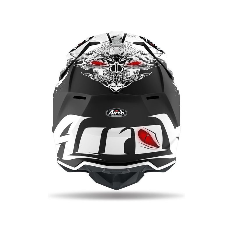 Dječja motocross kaciga Airoh Wrap Youth Beast crno-bijela