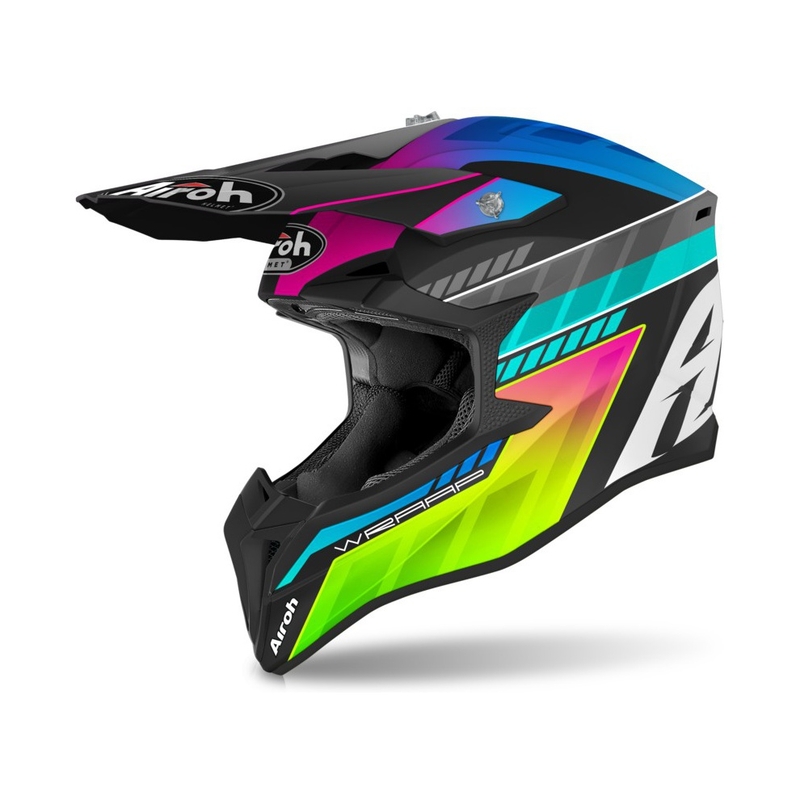 Dječja kaciga za motocross Airoh Wrap Prism crno-plava