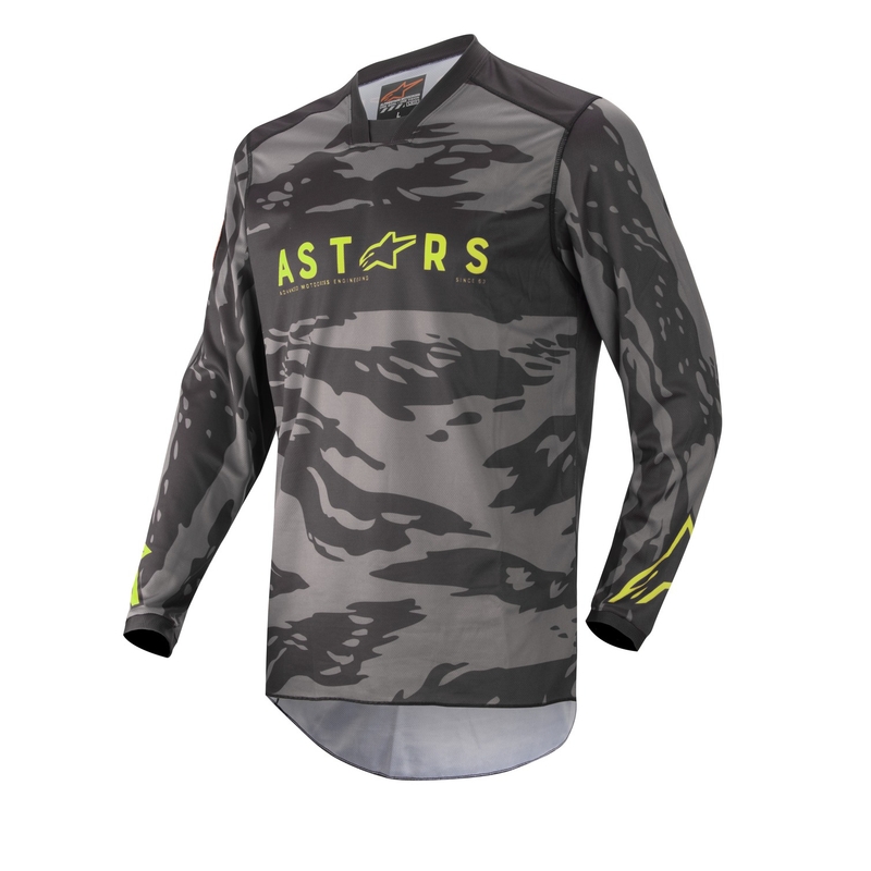 Dječji motocross dres Alpinestars Racer Tactical camo crna-siva-fluo žuta