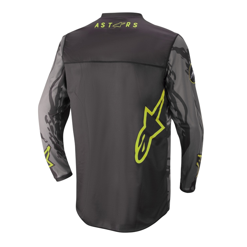Dječji motocross dres Alpinestars Racer Tactical camo crna-siva-fluo žuta