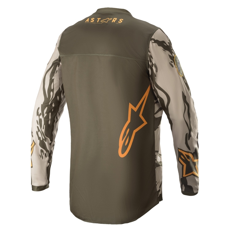 Dječji motocross dres Alpinestars Racer Tactical camo zeleno-bež-narančast