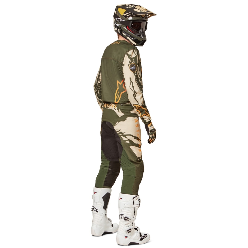 Dječji motocross dres Alpinestars Racer Tactical camo zeleno-bež-narančast