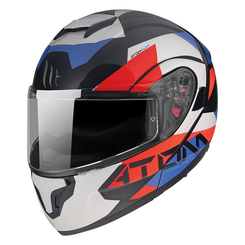 Motociklistička kaciga na preklop MT Atom SV W17 A7 crno-crveno-plavo-bijela rasprodaja