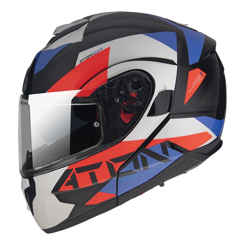 Motociklistička kaciga na preklop MT Atom SV W17 A7 crno-crveno-plavo-bijela rasprodaja
