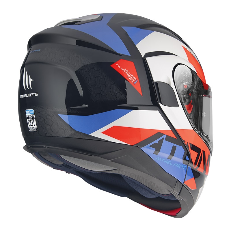 Motociklistička kaciga na preklop MT Atom SV W17 A7 crno-crveno-plavo-bijela rasprodaja