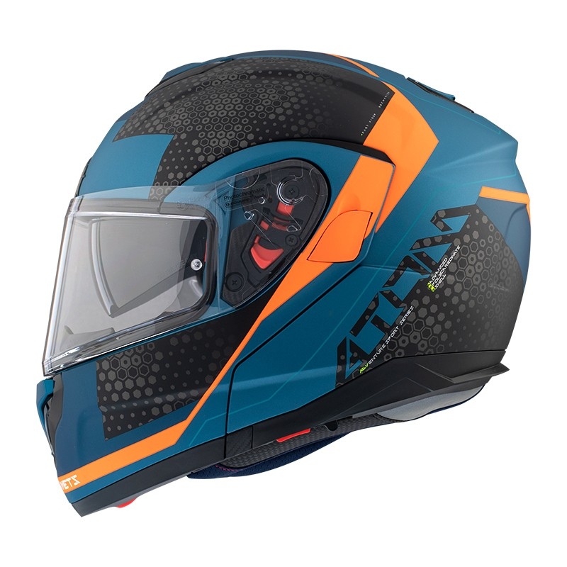 Motociklistička kaciga na preklop MT Atom SV Adventure B7 crno-plavo-narančasta rasprodaja