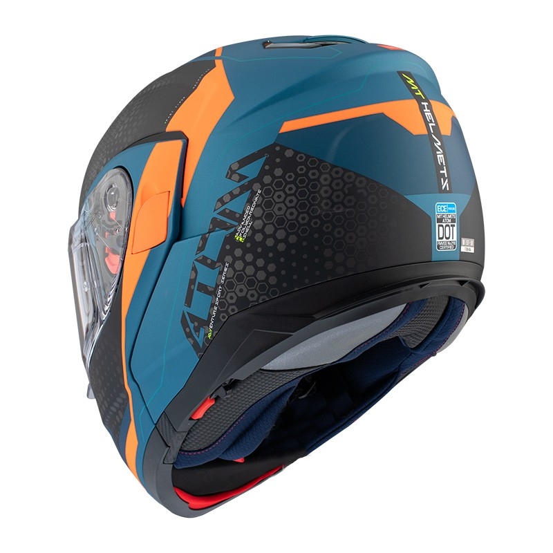 Motociklistička kaciga na preklop MT Atom SV Adventure B7 crno-plavo-narančasta rasprodaja