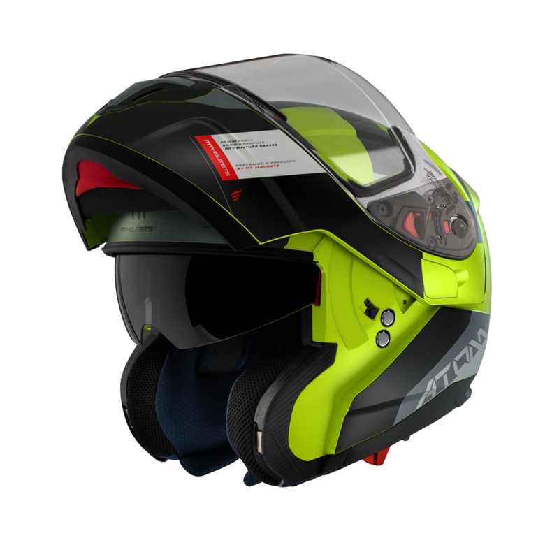 MT Atom SV Gorex C3 Flip Up motociklistička kaciga crno-siva-fluo žuta rasprodaja