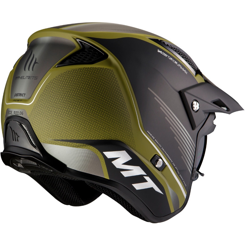 Otvorena probna motociklistička kaciga MT District SV Post B6 crno-zelena