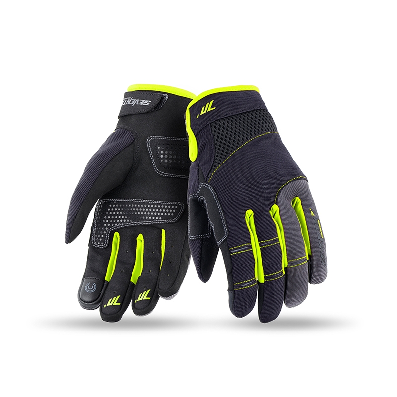 Motociklističke rukavice SEVENTY DEGREES SD-C48 crno-fluo žute