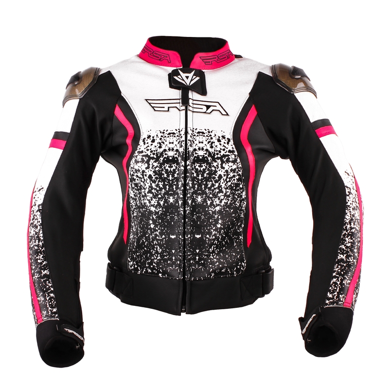 Ženske motociklističke jakne RSA Flow III Crno-Bijelo-Fluo Pink rasprodaja