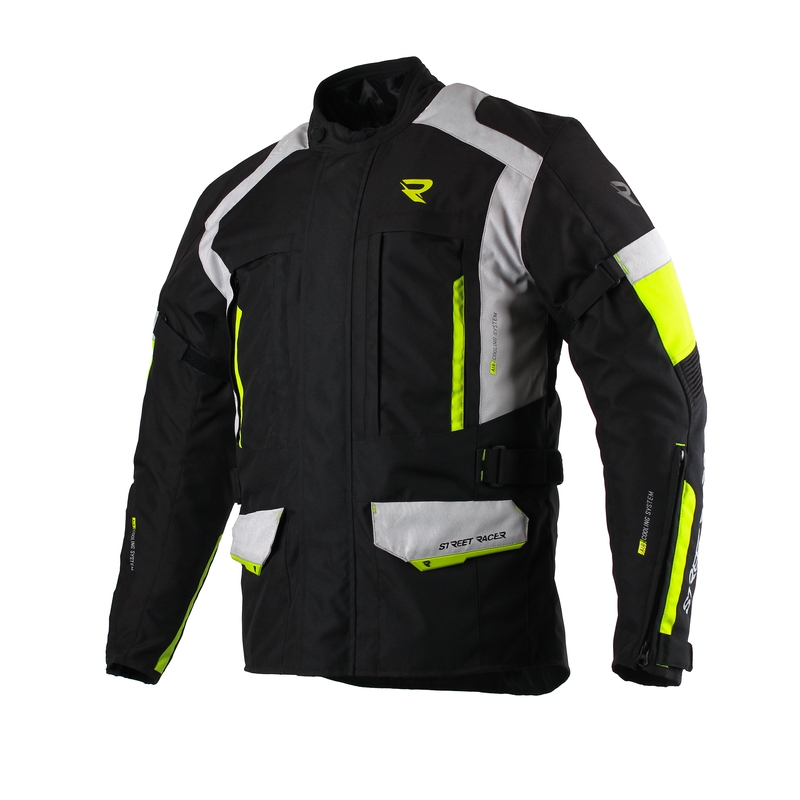 Street Racer Cool motoristička jakna crno-siva-fluo-žuta rasprodaja