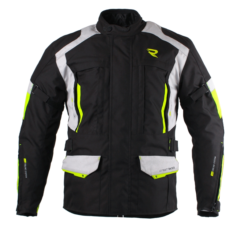 Street Racer Cool motoristička jakna crno-siva-fluo-žuta rasprodaja