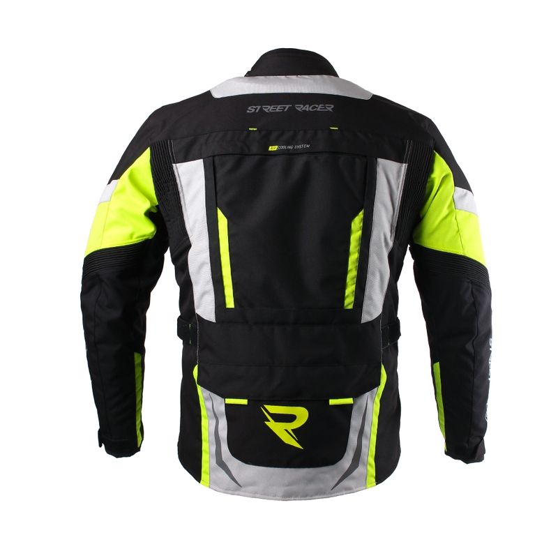 Street Racer Cool motoristička jakna crno-siva-fluo-žuta rasprodaja