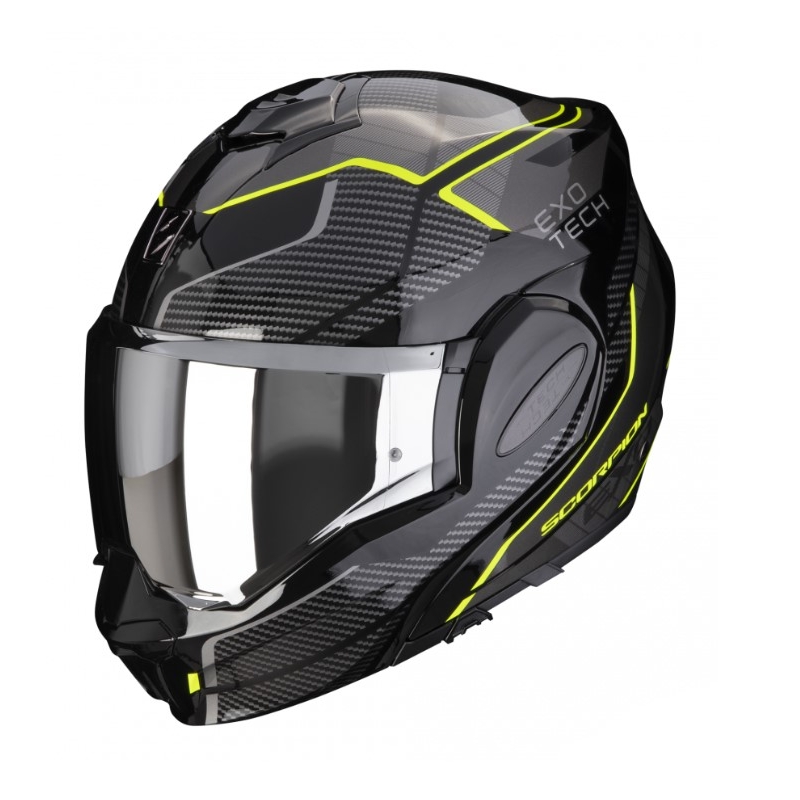 Kaciga na preklop Scorpion EXO-TECH EVO ANIMO crno-siva-fluo žuta prodaja rasprodaja