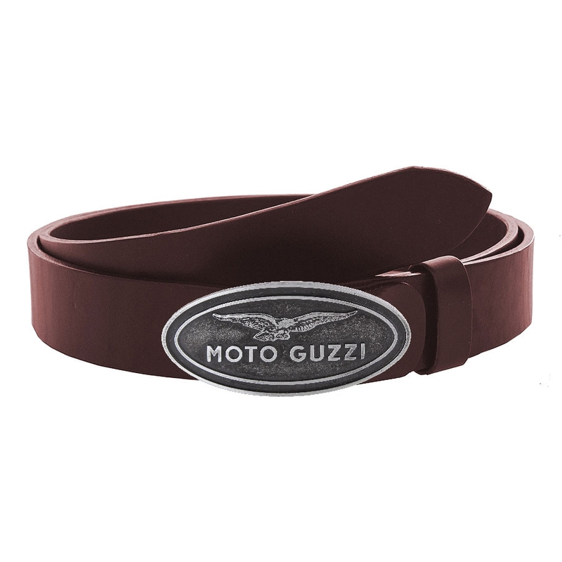 Kožni motociklistički remen s kopčom Moto Guzzi smeđi