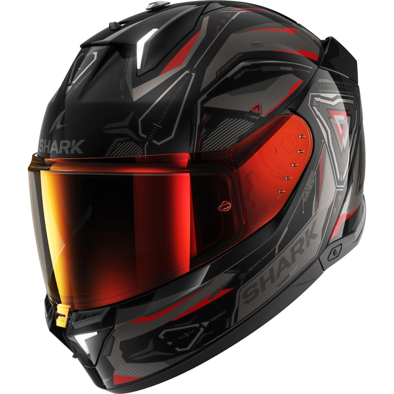 Integralna motociklistička kaciga SHARK Skwal i3 Linik crno-sivo-crvena