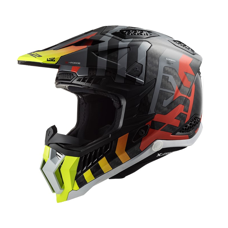 Motocross kaciga LS2 MX703 C X-Force Barrier HV crna-siva-crvena-žuta