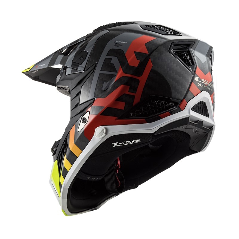 Motocross kaciga LS2 MX703 C X-Force Barrier HV crna-siva-crvena-žuta