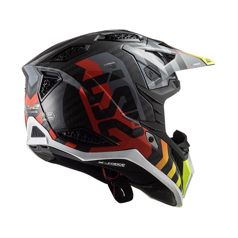 Motocross kaciga LS2 MX703 C X-Force Barrier HV crna-siva-crvena-žuta