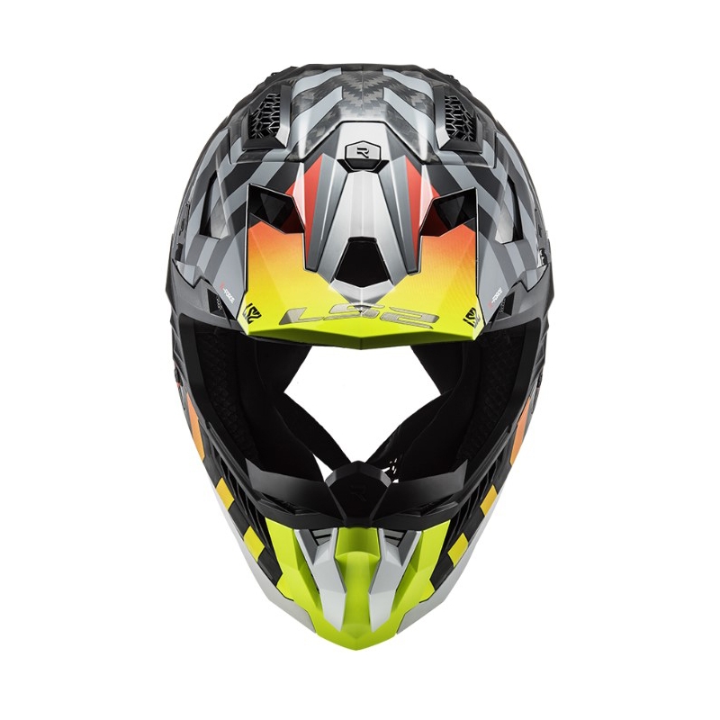 Motocross kaciga LS2 MX703 C X-Force Barrier HV crna-siva-crvena-žuta