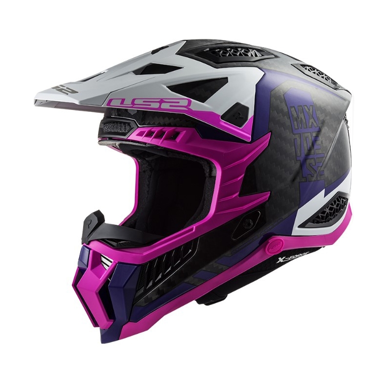 LS2 MX703 C X-Force Victory Motocross kaciga crno-bijela-ljubičasta-ružičasta