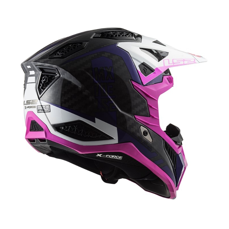LS2 MX703 C X-Force Victory Motocross kaciga crno-bijela-ljubičasta-ružičasta