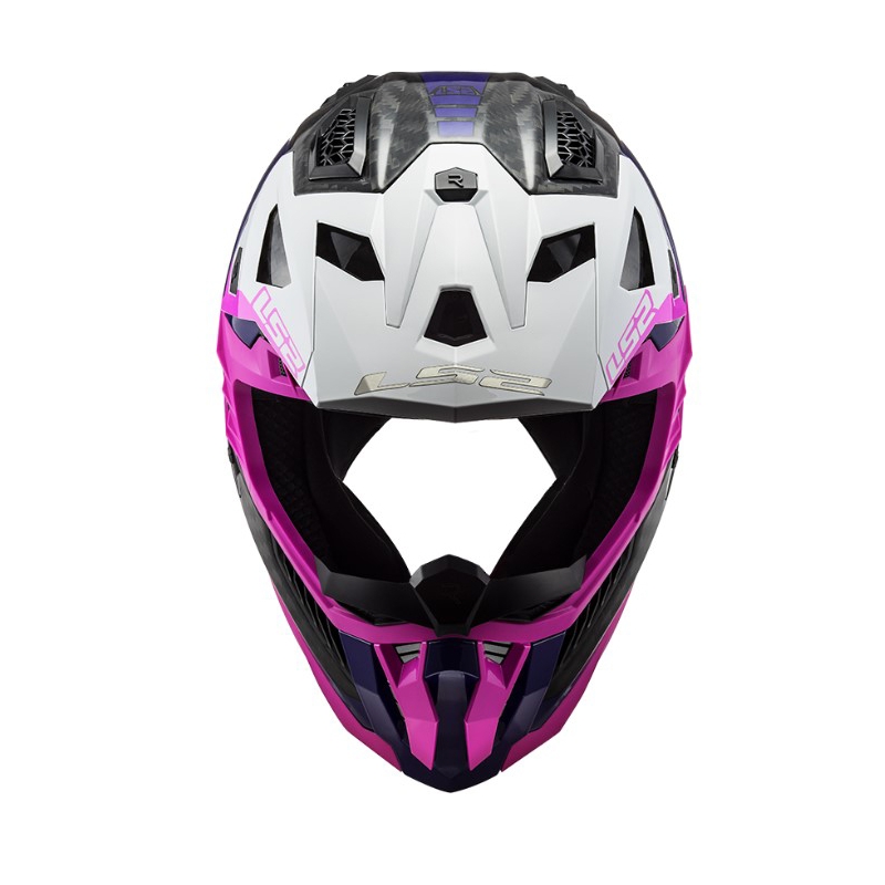 LS2 MX703 C X-Force Victory Motocross kaciga crno-bijela-ljubičasta-ružičasta