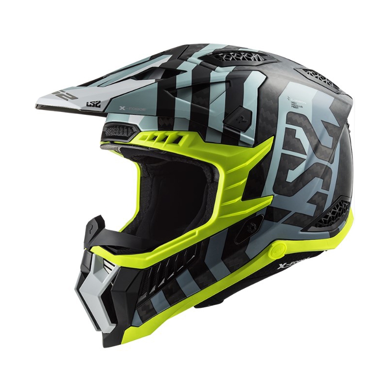 Motocross kaciga LS2 MX703 C X-Force Barrier crna-plava-fluo žuta