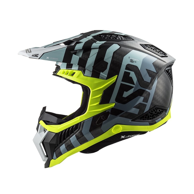 Motocross kaciga LS2 MX703 C X-Force Barrier crna-plava-fluo žuta