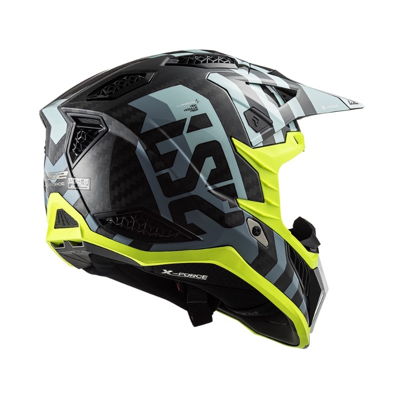 Motocross kaciga LS2 MX703 C X-Force Barrier crna-plava-fluo žuta