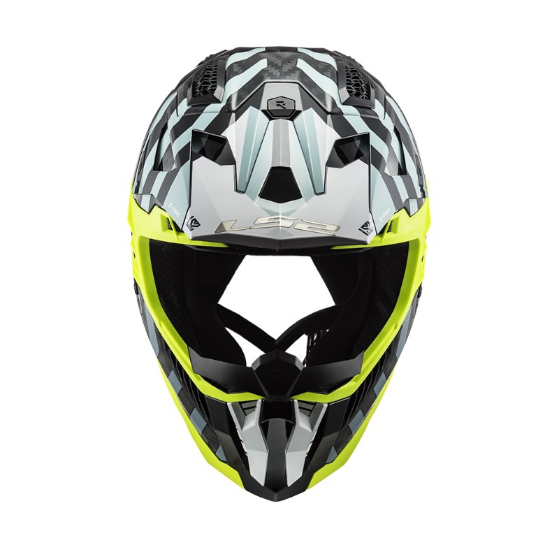 Motocross kaciga LS2 MX703 C X-Force Barrier crna-plava-fluo žuta