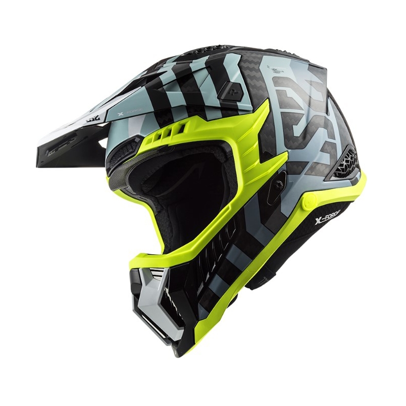 Motocross kaciga LS2 MX703 C X-Force Barrier crna-plava-fluo žuta