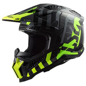 Motocross kaciga LS2 MX703 C X-Force Barrier HV crna-siva-fluo žuta
