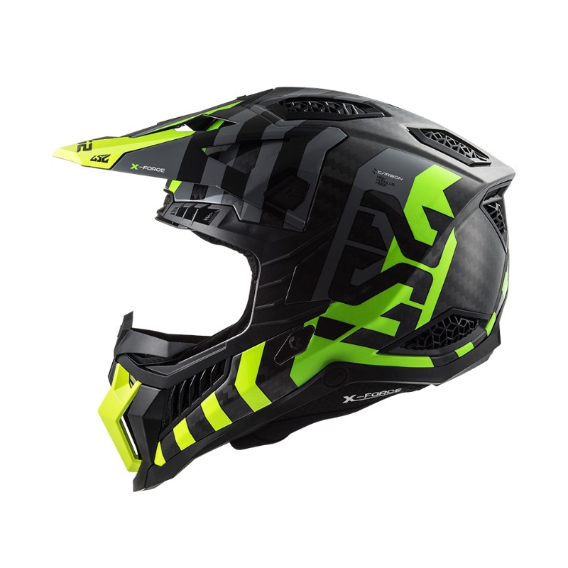 Motocross kaciga LS2 MX703 C X-Force Barrier HV crna-siva-fluo žuta