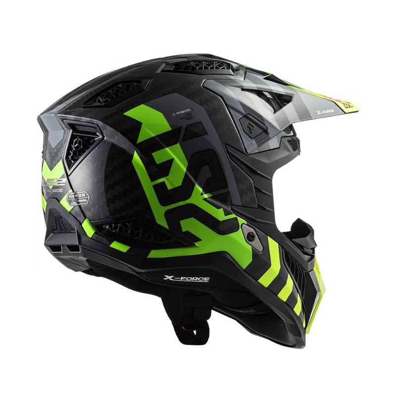 Motocross kaciga LS2 MX703 C X-Force Barrier HV crna-siva-fluo žuta