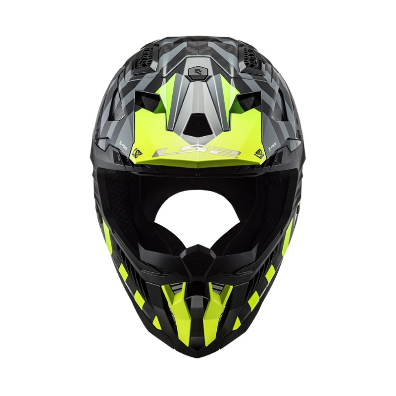 Motocross kaciga LS2 MX703 C X-Force Barrier HV crna-siva-fluo žuta